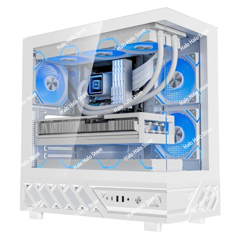 Pc Gaming Liquid - Caja de PC ATX Seaview blanca,