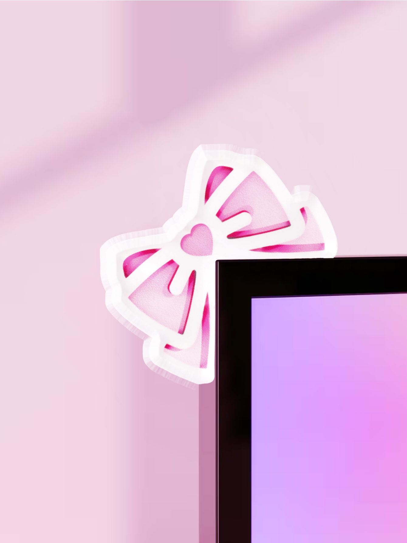 Pc Gaming Pink - Decoración de Monitor con Lazo Kawaii,